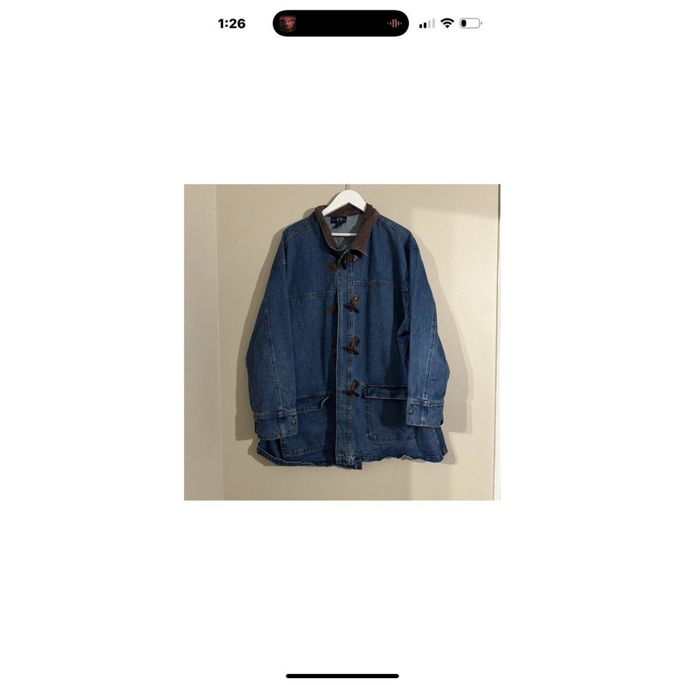 Original‎ TY Wear Blue Denim Toggle Front Jean Barn Coat Size 3X